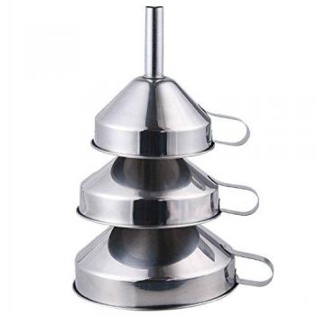 Embudo de cocina profesional 3 piezas Embudo de acero inoxidable para aceite Vino líquido