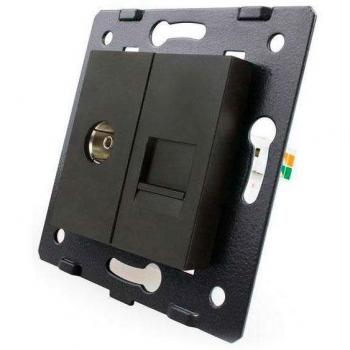 LEDBOX Mecanismo de empotrar TV + Red RJ45, negro