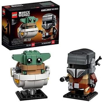 LEGO 75317 Star Wars Brick Headz El Mandaloriano y el Niño, Juguete de Construcción para Niños y Niñas +10 años