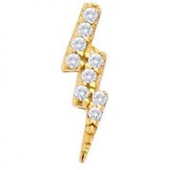 Ear Candy - Piercing Rayo de plata bañado en oro amarillo 18k