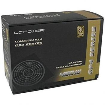 Fuente de Alimentación ATX LC Power GP4 460W V2.4, Eficiencia 80 Plus Gold, Refrigeración Activa, Color Negro