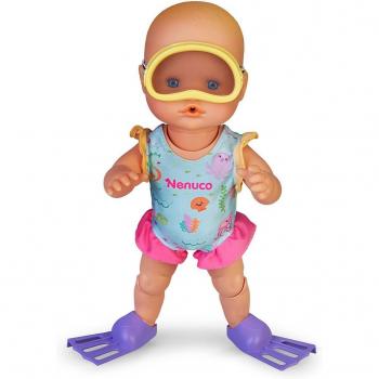Nenuco Aprende a Bucear - Muñeco de 35 cm con Cuerpo Duro, Mueve Sus Piernas y Nada Solo