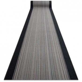 Alfombra de pasillo RUGSX CARNABY gris 67x450 cm, antideslizante, con refuerzo de goma, durable y moderno