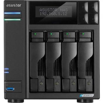 Asustor Lockerstor 4 Gen2 NAS Desktop Chassis, Celeron N5105, 4GB RAM, 4-Bay HDD/SSD Enclosure, Black