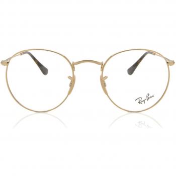 Ray-Ban RX3447V Round Metal 2500 Men's Eyeglasses Gold Size 53 - Blue Light Block Available
