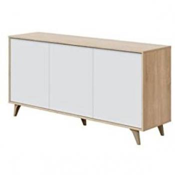 Aparador Mayra 3 Puertas Roble/Blanco, 75 x 154 x 40 cm - Mueble para Salón