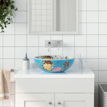 Lavabo sobre encimera redondo de cerámica multicolor Φ41x14 cm