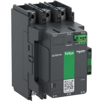 Contactor TeSys F LC1G185 Schneider Electric, 3 polos, 1 NA + 1 NC, corriente de 305 A, bobina de 100 a 250 V ac / dc
