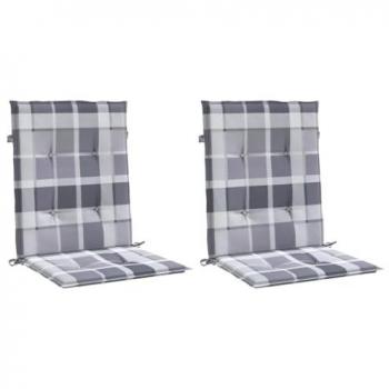Cojín silla jardín respaldo bajo 2 uds tela Oxford color antracita, gris y crema, cojines decorativos de asiento, medidas 100x50x3 cm