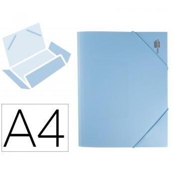 Carpeta Liderpapel con Gomas y Solapas, DIN A4, Polipropileno 400 Micras, Capacidad 100 Hojas, Color Azul Celeste Opaco