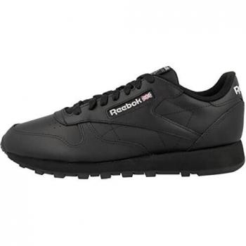 Zapatillas Reebok Classic Leather Hombre - Negro - Talla: 39 - Cuero