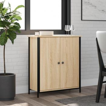 Aparador de madera de ingeniería 70x30x80 cm en color roble Sonoma, mueble de almacenaje para salón, buffet, armario auxiliar y armario de almacenamiento