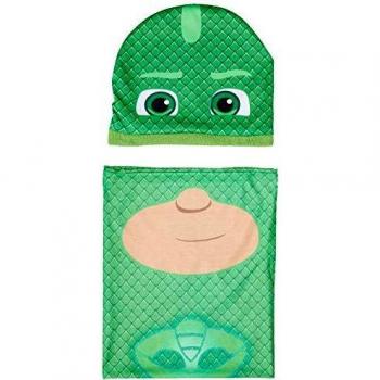 Cerdá Conjunto 2 Piezas PJ Masks Gekko Set de Bufanda, Gorro y Guantes, Verde