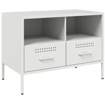 Mueble TV Multimedia Estantería Buffet 68x39x50.5 cm Acero Blanco