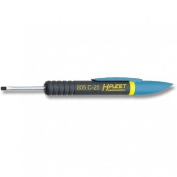 Destornillador plano HAZET 805C-25, destornillador de clip, ranura
