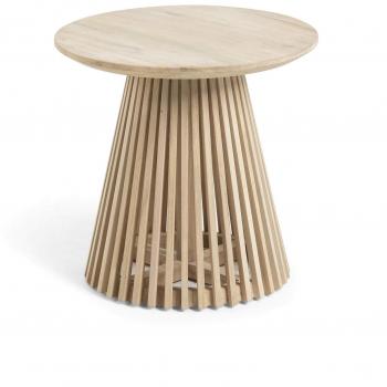 Kave Home - Mesa auxiliar Jeanette de Teck Massivo Ø 50 cm