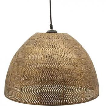 Lámpara de techo con grabado de metal oro envejecido Ø 37x29 cm