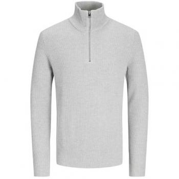 Jack & Jones Perfect Half Zip Sweater Light Grey Melange for Men - XXL