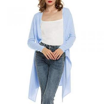 Cardigan Mujer Verano Camisa Blusa Manga Larga Mujer Cárdigan Largo Playa Camisetas de Fiesta Blusas Largas Chal Flojo Chaqueta Punto Cardigans Mujer Primavera Verano