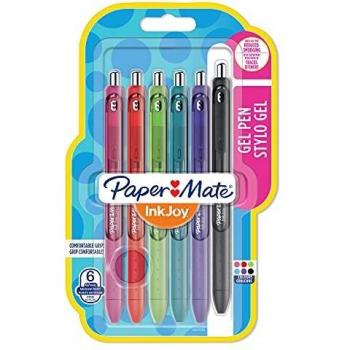 Joy bolígrafo de Gel de tinta de papel mate, color Assorted Student Pack de 6 unidades