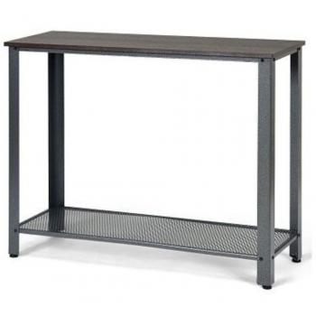 Black Metal Frame Console Table with Storage Shelf