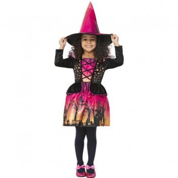 Disfraz de Bruja del Atardecer con estampado para niña de Smiffy's