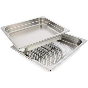 Bandeja de goteo perforada de acero inoxidable (354,3 x 325 x 55,5 mm) para horno a vapor AEG y Electrolux