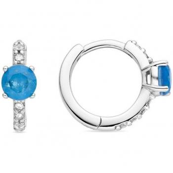 Pendientes de Plata de Ley 925 con Doblete De Aguamarina y baño de rodio - Saneu Luxenter