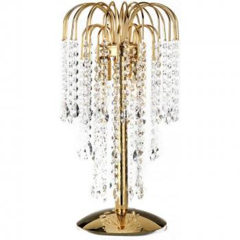 Lámpara de mesa PIOGGIA 2 Metal Dorado Claro con base de metal dorado, pantalla de cristal, diseño elegante y moderno, ideal para decoración interior