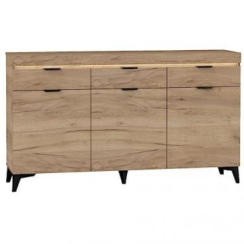 Aparador Beige Estratificado 3 Puertas 3 Cajones con LED Ruben
