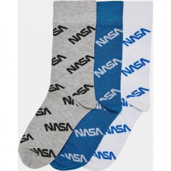 Calcetines para Niños NASA Pack de 3, Largos, Color Azul Brillante/Grey/Blanco