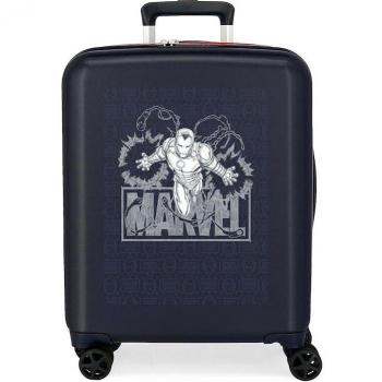 Maleta de Cabina Rígida Infantil Disney 100 Iron Man Marvel Heroes Logo Azul 55cm 38L