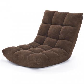 Adjustable 14-Position Microsuede Floor Chair - Coffee