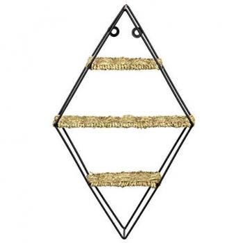 Estante de pared con diseño de cuerda y metal de Natural Living 27 x 45 cm negro