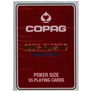 Baraja de Poker Copag Jumbo Index 100% Plástico Roja 63 x 88 mm