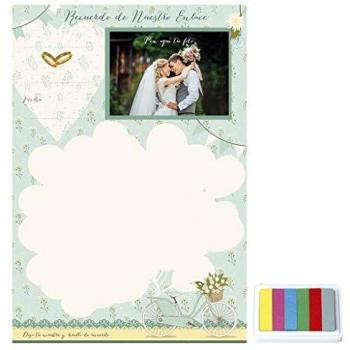 RECUERDO BODA FOTO + HUELLAS- Medidas del lienzo: 34 x 49 cm