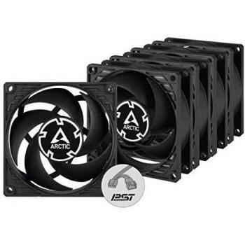 ARCTIC P8 PWM PST (5 Pack) - 80 mm Case Fan, PWM Sharing Technology (PST), Pressure-Optimised, quite motor, Computer, Fan Speed: 200-3000 RPM - Black