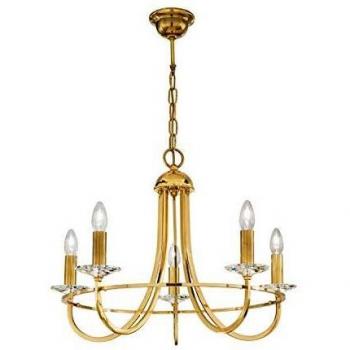 Candelabro clásico imperial en latón inglés 5 bombillas