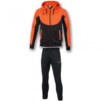 Joma Caballero Chándal Capucha Essential, Hombre, Negro-Naranja, S