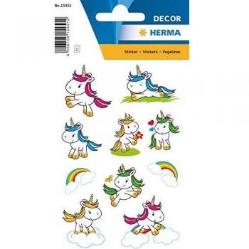 Pegatinas decor baby unicorn glittery Herma blanco