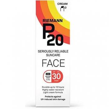 Crema Solar Facial Riemann P20 SPF 30 - 50g, Protección UVA y UVB de Larga Duración, Resistente al Agua