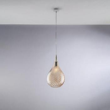 Lámpara Colgante Moderna Pluvia Ámbar 1 Luz E27