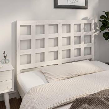 Cabecero de cama blanco 140,5x4x100 cm madera maciza de pino