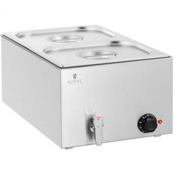 Baño María Profesional 600 W - 2 GN 1/2 - Con Grifo de Vaciado
