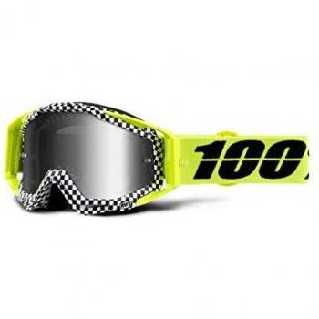 100 Percent RACECRAFT Goggle Andre-Mirror Silver Lens Gafas de protección, Adultos Unisex, Ajedrez-Cristal Plateado, Mediano