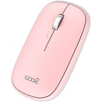 Ratón Inalámbrico Cool Slim 2 en 1 (Bluetooth + Adaptador USB) Rosa