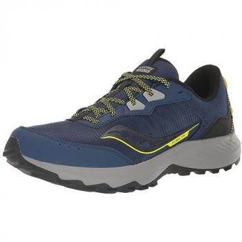 Saucony Zapatillas de Trail Running Aura TR, color azul índigo y negro, talla 42.5 (talla 9 US)
