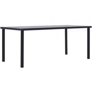 Mesa de comedor Día y Noche de MDF negro y gris hormigón 200x100x75 cm