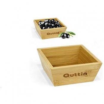 QUTTIN Bol Bambu 12X12X5Cm Recipientes, Multicolor
