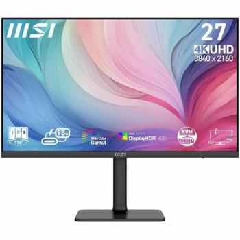 Monitor MSI Modern MD272UPHG 27 UHD 4K IPS, 60Hz, Pantalla Amigable para los Ojos, Montaje VESA, Ajuste en 4 Direcciones, HDMI 2.0b,